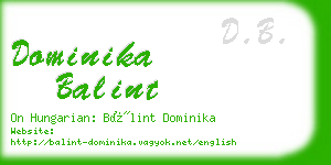 dominika balint business card